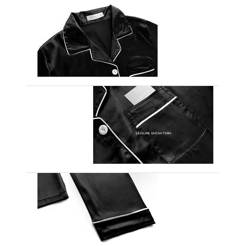 Women’s Luxury Silk and Polyester Pajama Set - Image 4