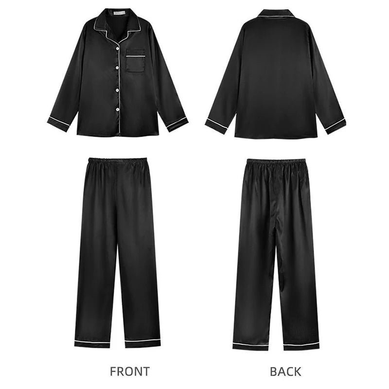 Women’s Luxury Silk and Polyester Pajama Set - Image 3