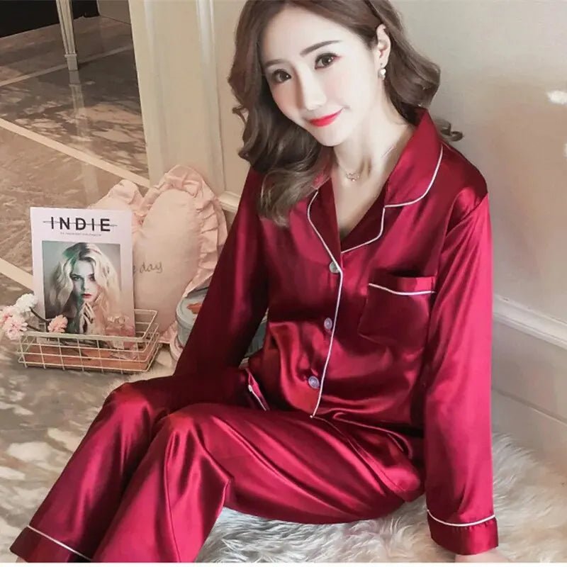 Women’s Luxury Silk and Polyester Pajama Set - Image 13
