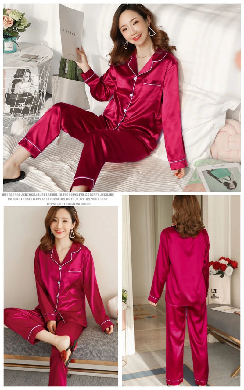 Women’s Luxury Silk and Polyester Pajama Set - Image 10